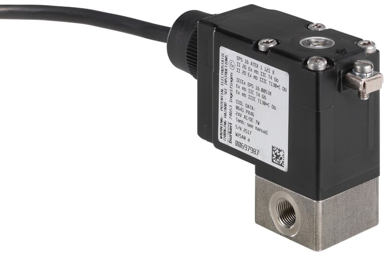 Electrovanne NPT 1/4'' NC Acier inoxydable FKM -1-2bar/-15-29psi 24VDC 2873 317110