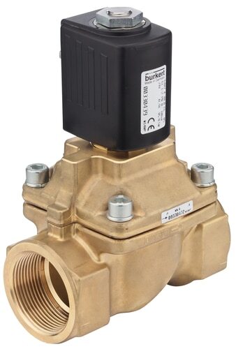 Solenoid Valve G1 1/2'' NC Brass PTFE 0-10bar/145psi 24VAC/DC 6407 330439