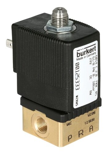 Solenoid Valve 3/2-Way G1/8'' NO Brass EPDM 0-10bar/145psi 24VDC 6014 155223