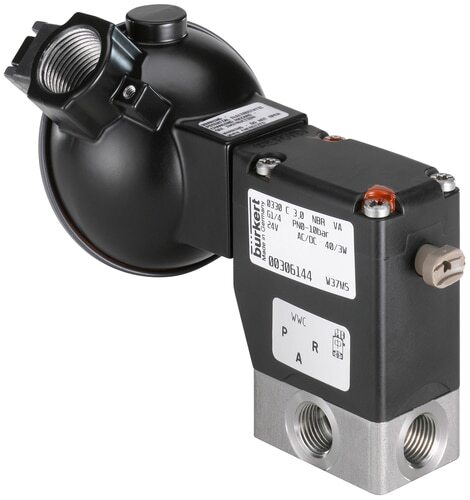 Électrovanne 3/2 voies G1/4'' NO Acier Inoxydable NBR 0-16bar/232psi 24VAC/DC ATEX 0330 353727