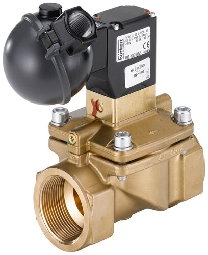 Électrovanne G1 1/2'' NC Laiton FKM 0.2-10bar/3-145psi 230VAC/DC Anti Coup De Bélier ATEX 5282 355088