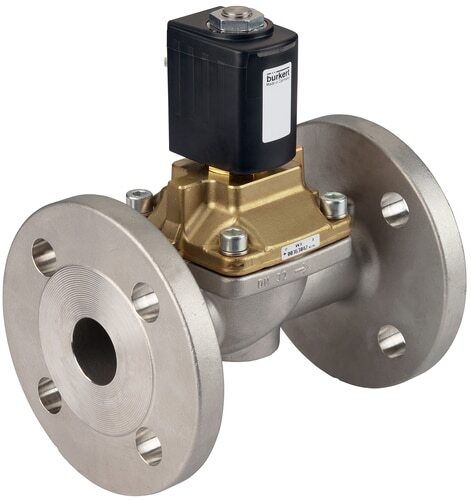 Solenoid Valve 32 mm Flange NC Stainless steel PTFE 0-10bar/145psi 230VAC 6407 363047