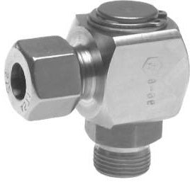 G 1/4'' Mâle x 8S Acier inoxydable Raccordement coudé pivotant à 90 degrés Anneau de coupe 630 Bar DIN 2353