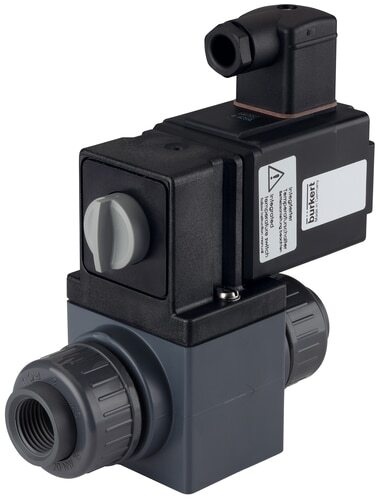 Solenoid Valve 25 mm Glued Sleeves NC PVC FKM 0-1bar/15psi 230VAC Vacuum 131 58369