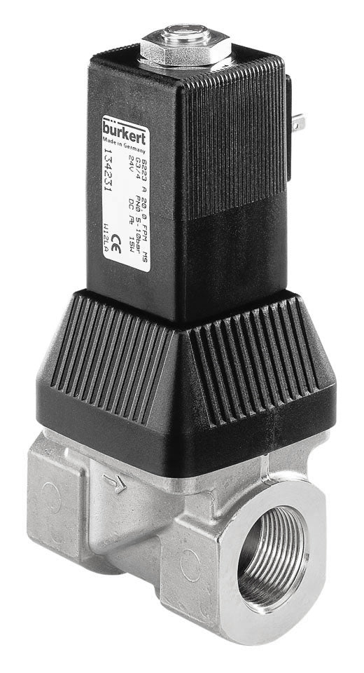 Solenoid Valve G1/2'' NC Stainless Steel FKM 0.5-10bar/7-145psi 24VDC Oxygen Fat/Oil Free 6223 314593