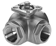 G3'' L-port 3-Way Stainless Steel Ball Valve ISO-Top 40bar - BL3SA