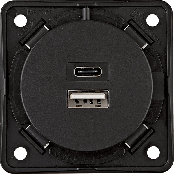 USB-A+C 3A/230V Charging Socket Outlet 2 Gang Screw Terminal - 926202505