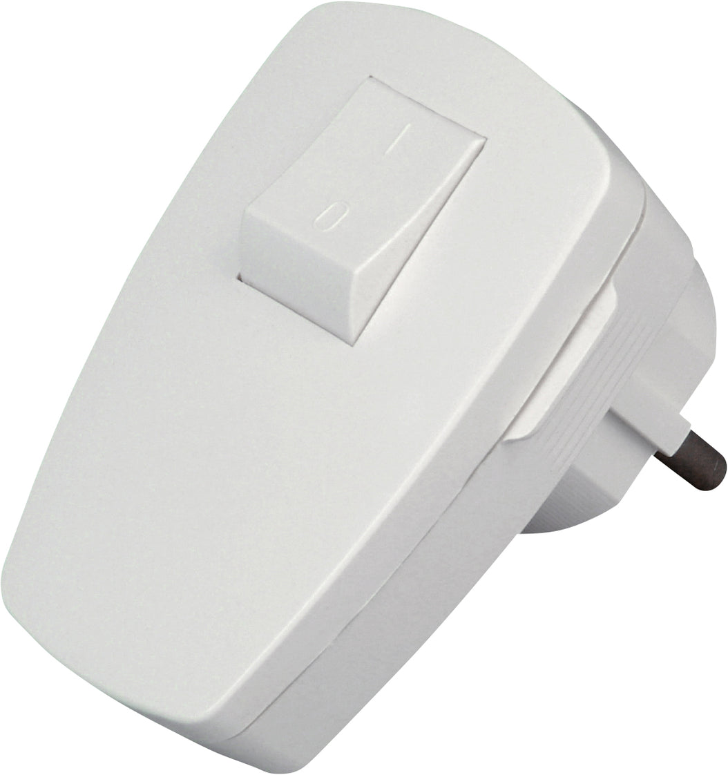 Kopp Right Angle Plug With Switch Arctic White - 170402006