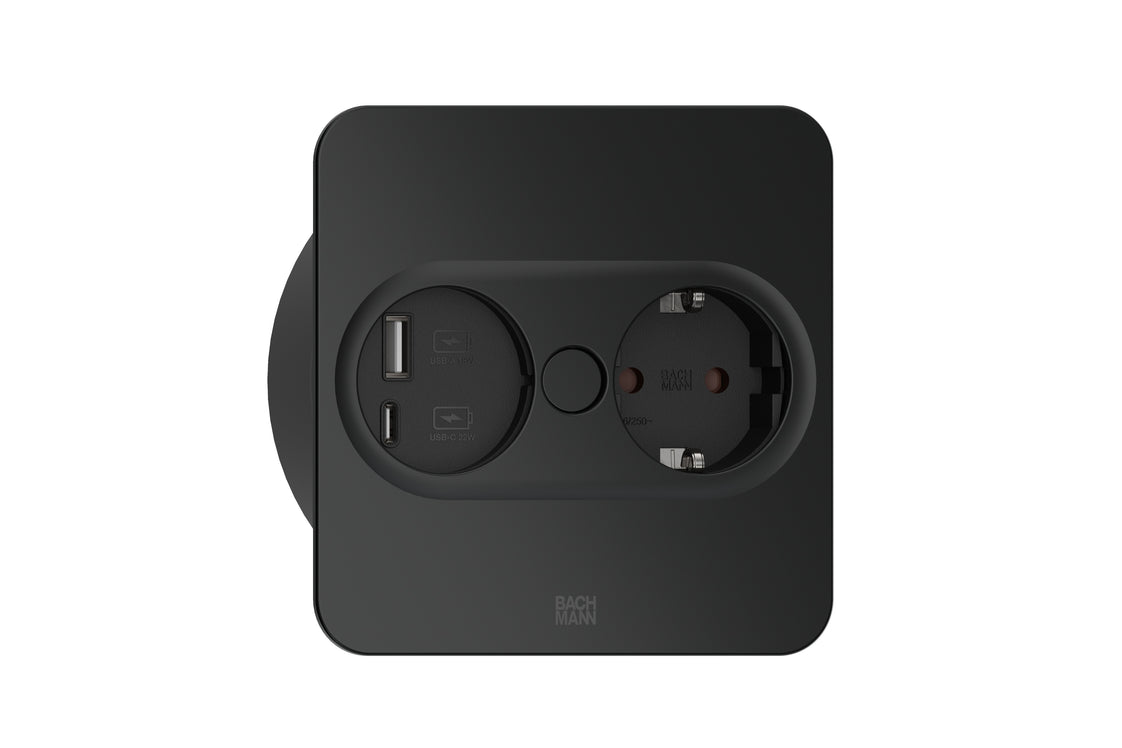 Bach Twist2 230V USB Charger Square 2m RA - 946.105
