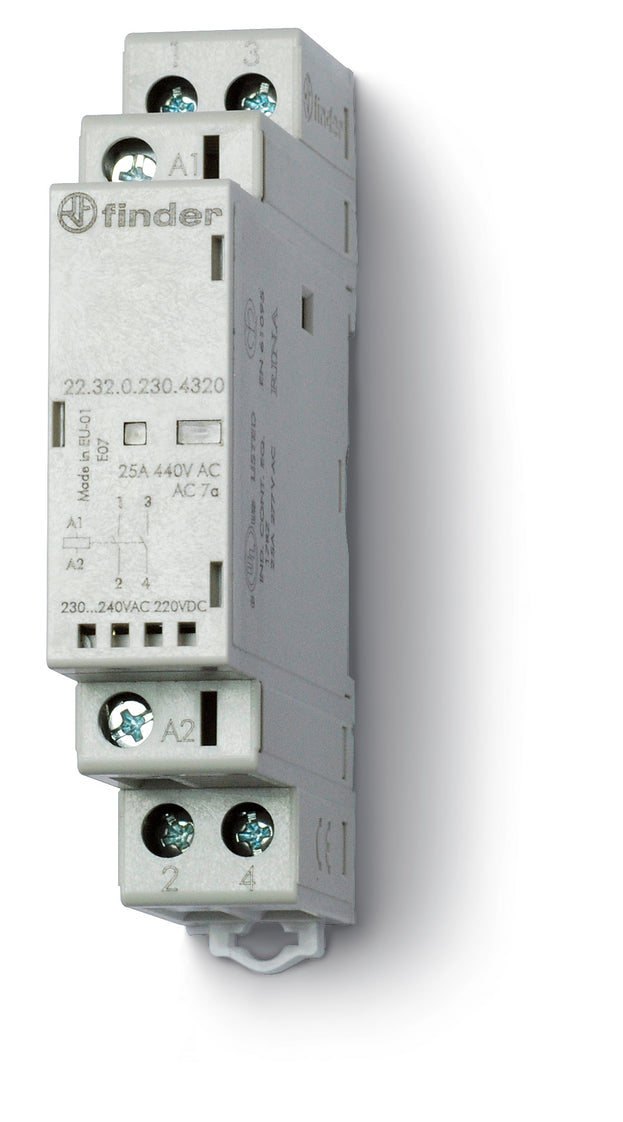 Modular Contactor 25A 2NO 12V With LED Indicator - 22.32.0.012.4320
