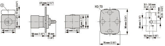Eaton T0 20A Flush Mount Changeover Switch 4 Contact IP65 - 011396