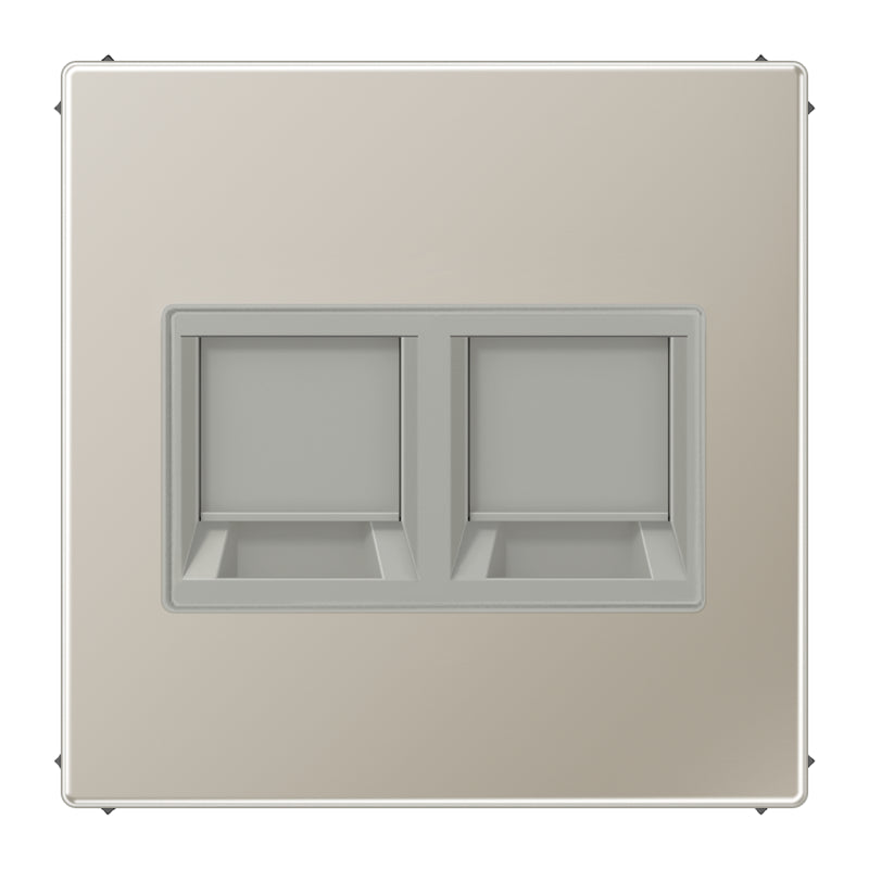 LS Series Dual Modular Jack Cover Stainless Steel - ES1969-2WE