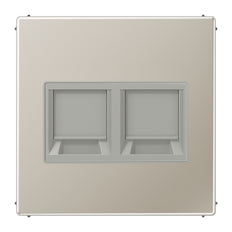 LS Series Dual Modular Jack Cover Stainless Steel - ES1969-2WE