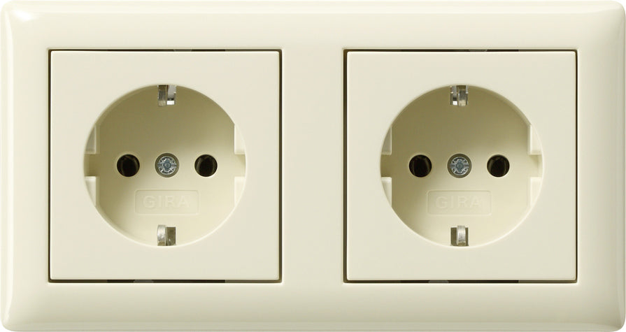 Gira Standard 55 Dual SCHUKO Socket With Frame - 479301