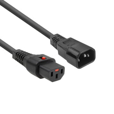 IEC Lock C13-C14 Power Cord 1M Black 10A - AK5033