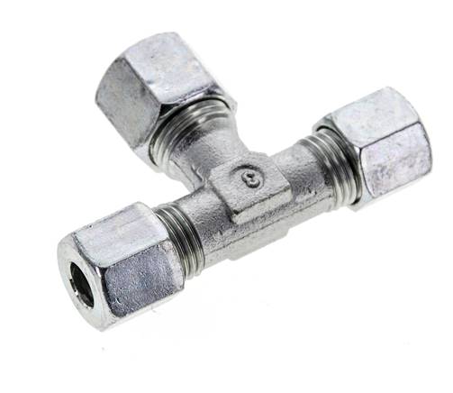 8L & 10L Zink plated Steel T-Shape Tee Cutting Fitting 315 bar ISO 8434-1