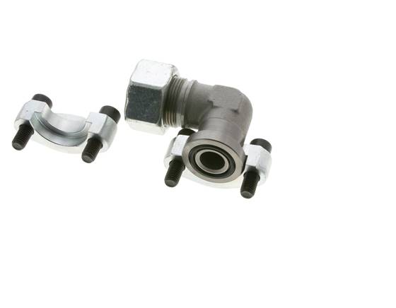 3/4'' Elbow SAE Flange 6000 PSI Steel with 25S (M36x2) ISO 6162-2