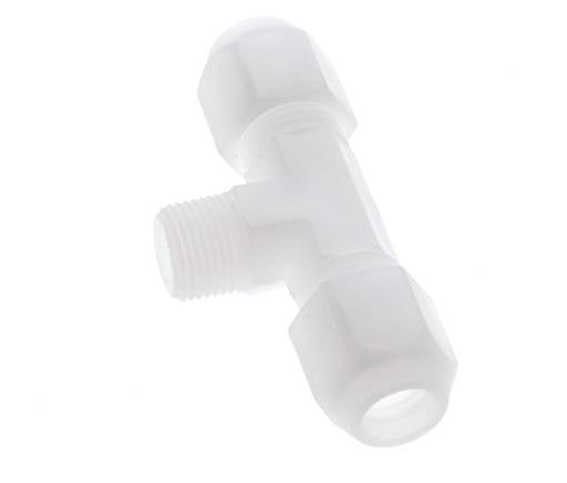 10x12mm & R3/8'' PP T-Shape Hose Fitting with Male Threads 10bar/145psi