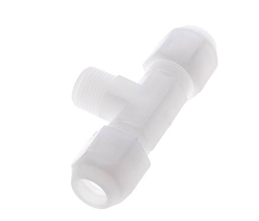 10x12mm & R3/8'' PP T-Shape Hose Fitting with Male Threads 10bar/145psi