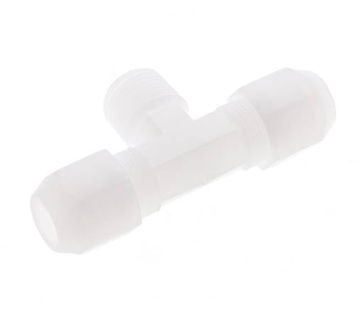 8x10 Mm&R3/8'' Pvdf T-Forme Tee Raccord De Tuyau Avec Filetage Mâle 10Bar/145Psi