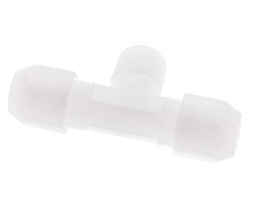 8x10 Mm&R3/8'' Pvdf T-Forme Tee Raccord De Tuyau Avec Filetage Mâle 10Bar/145Psi