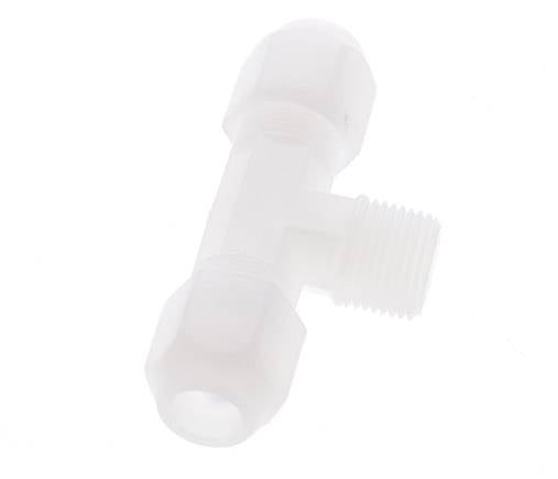 8x10 Mm&R3/8'' Pvdf T-Forme Tee Raccord De Tuyau Avec Filetage Mâle 10Bar/145Psi