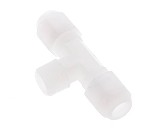 8x10 Mm&R3/8'' Pvdf T-Forme Tee Raccord De Tuyau Avec Filetage Mâle 10Bar/145Psi
