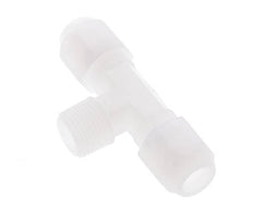 8x10 Mm&R3/8'' Pvdf T-Forme Tee Raccord De Tuyau Avec Filetage Mâle 10Bar/145Psi