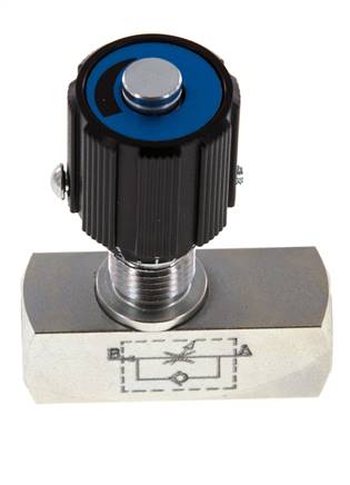 Limiteur de débit hydraulique avec clapet anti-retour G1/8'' 350bar max. 20l/min