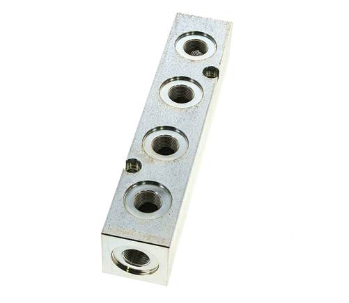 Bloc de distribution hydraulique G3/8'' 2 entrées 4 sorties 315bar