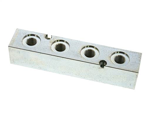 Bloc de distribution hydraulique G3/8'' 2 entrées 4 sorties 315bar