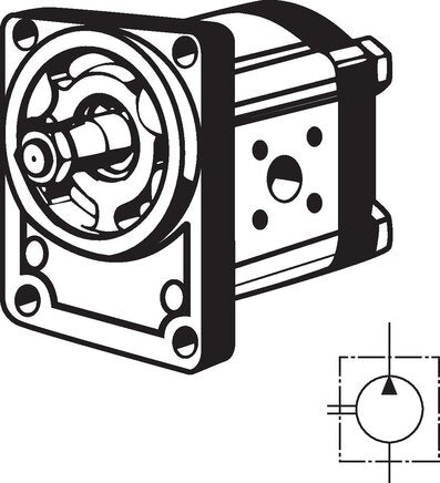Pompe hydraulique à engrenages 22,5cm³ 180bar bride Bosch taille 2 - Rexroth