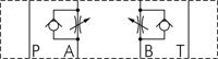 Limiteur de débit sandwich avec clapet anti-retour NG6 (D03) A & B - Rexroth
