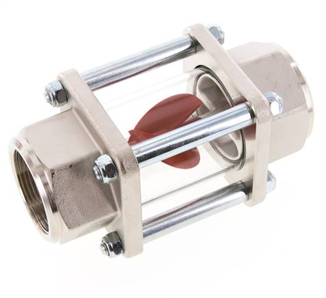 G1 1/4'' indicateur de débit en laiton à roue à ailettes 9-55 l/min 15 bar