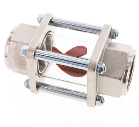 G1 1/4'' indicateur de débit en laiton à roue à ailettes 9-55 l/min 15 bar
