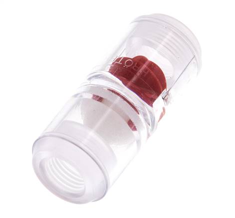 G1/4'' indicateur de débit en polycarbonate à roue à ailettes et filtre