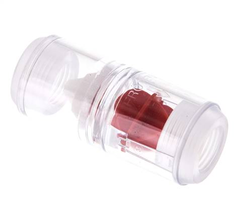 G1/4'' indicateur de débit en polycarbonate à roue à ailettes et filtre
