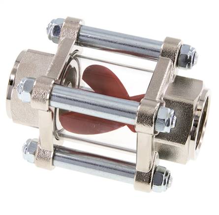 G1'' indicateur de débit en laiton à roue à ailettes 2.2-27 l/min 25 bar