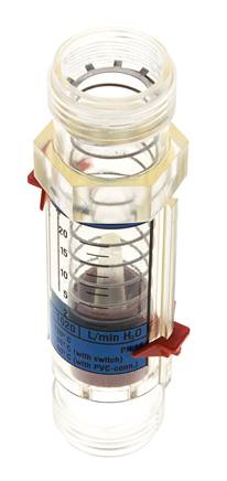 Débitmètre à section variable G1'' en plastique pour eau 2-20 l/min