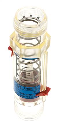 Débitmètre à section variable G1'' en plastique pour eau 20-100 l/min