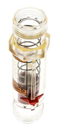 Débitmètre à section variable G1'' en plastique pour huile 100 cSt 5-45 l/min