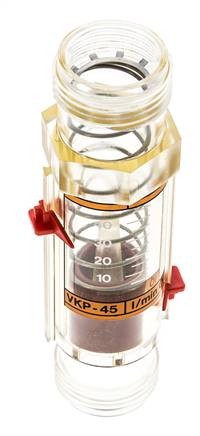 Débitmètre à section variable G1'' en plastique pour huile 100 cSt 5-45 l/min