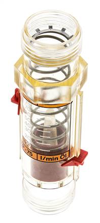 Débitmètre à section variable G1'' en plastique pour huile 100 cSt 10-75 l/min