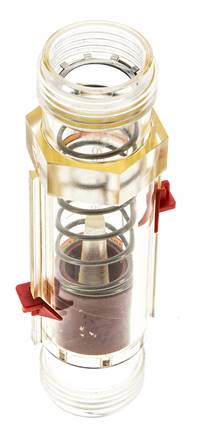 Débitmètre à section variable G1'' en plastique pour huile 100 cSt 10-75 l/min