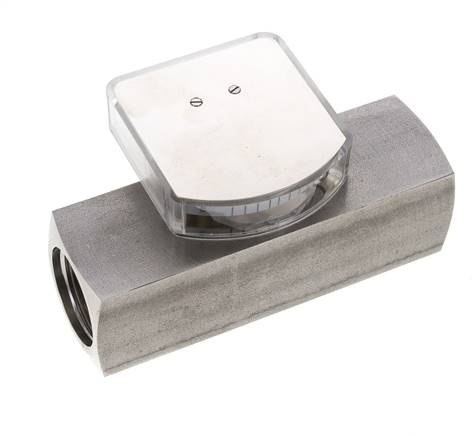 Débitmètre à section variable G1'' en acier inoxydable pour huile 0.1-0.8 l/min 300 bar