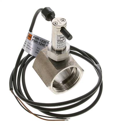 Contrôleur de débit à palette en ligne 34.8-64.2 l/min 40 bar G1 1/2'' acier inoxydable