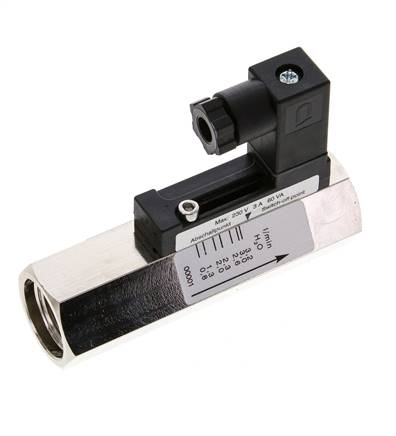 Contrôleur de débit à section variable pour eau 0.8-3.2 l/min 300 bar G1/2'' en laiton