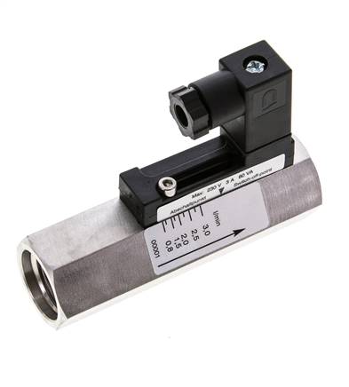 Contrôleur de débit à section variable pour huile 0.8-3 l/min 350 bar G1/2'' en acier inoxydable