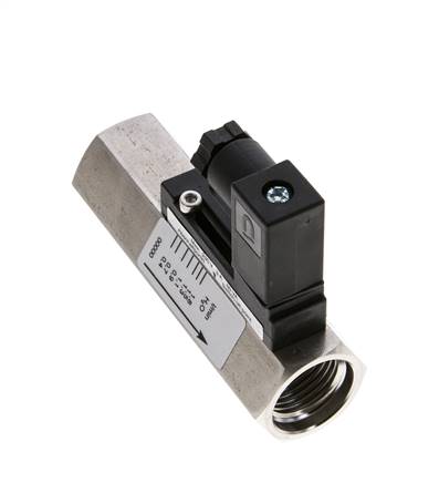 Contrôleur de débit à section variable pour eau 0.4-1.8 l/min 350 bar G1/2'' en acier inoxydable