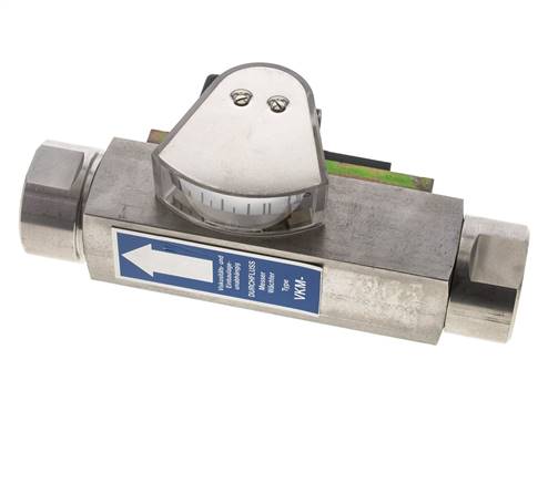 Débitmètre et contrôleur de débit à section variable pour huile 8-80 l/min G1'' en acier inoxydable